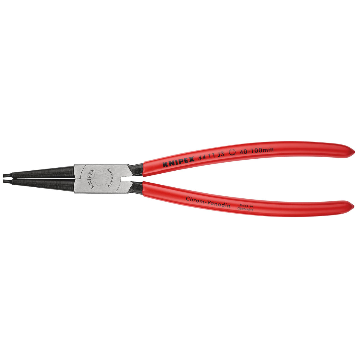 Knipex 40mm - 100mm J3 Straight Internal Circlip Pliers : Model No.44 11 J3 SBE