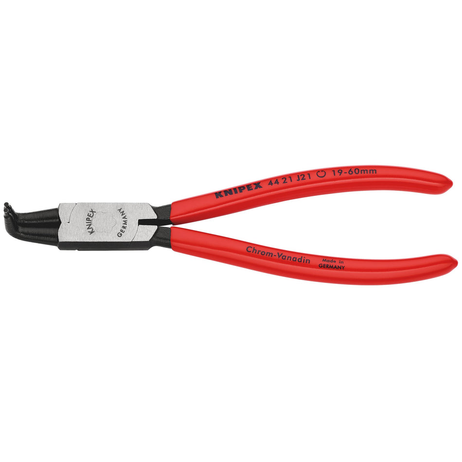 Knipex 19mm - 60mm J21 90&deg; Bent Internal Circlip Pliers : Model No.44 21 J21 SBE