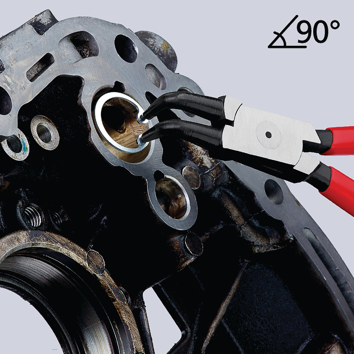 Knipex 19mm - 60mm J21 90&deg; Bent Internal Circlip Pliers : Model No.44 21 J21 SBE