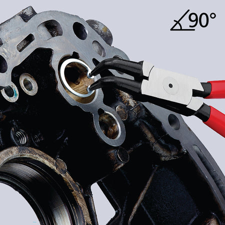 Knipex 19mm - 60mm J21 90&deg; Bent Internal Circlip Pliers : Model No.44 21 J21 SBE