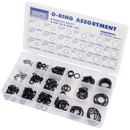 DRAPER 225 Piece O Ring Assortment: Model No.O-RING/225