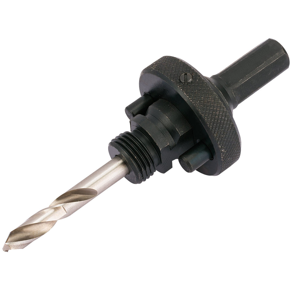 DRAPER Expert 7/16in. Hexagonal Holesaw Arbor with HSS Pilot Drill and Quick Release for Holesaws up 32mm - 150mm: Model No.HSA4