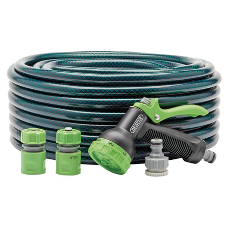 DRAPER 12mm Bore x 30M Garden Hose and Spray Gun Kit: Model No.GH2/GW16