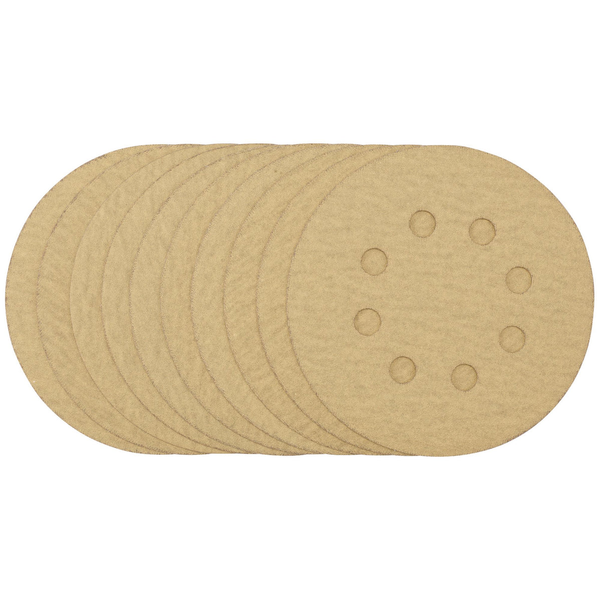 Gold Sanding Discs with Hook & Loop, 125mm, 180 Grit (Pack of 10): Model No. SDHALG125