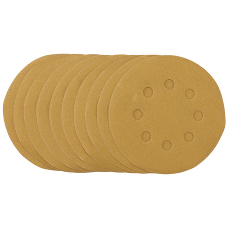 Gold Sanding Discs with Hook & Loop, 125mm, 240 Grit (Pack of 10): Model No. SDHALG125