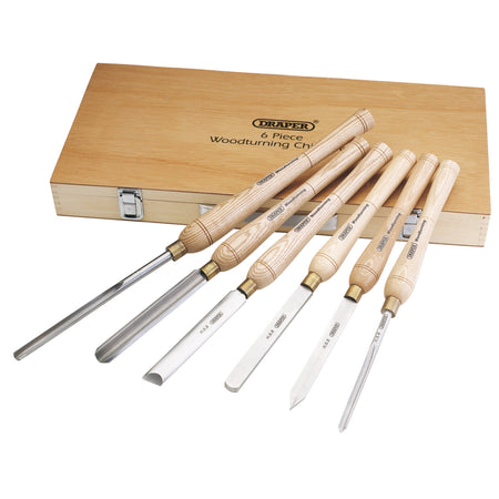 DRAPER 6 Piece HSS Woodturning Chisel Set: Model No.AWL44