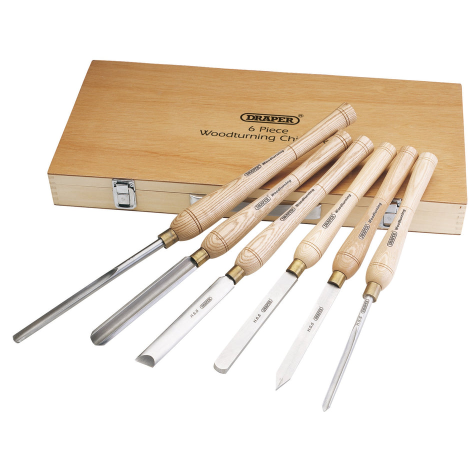 DRAPER 6 Piece HSS Woodturning Chisel Set: Model No.AWL44