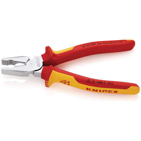 Knipex 200mm Fully Insulated High Leverage Combination Pliers : Model No.02 06 200