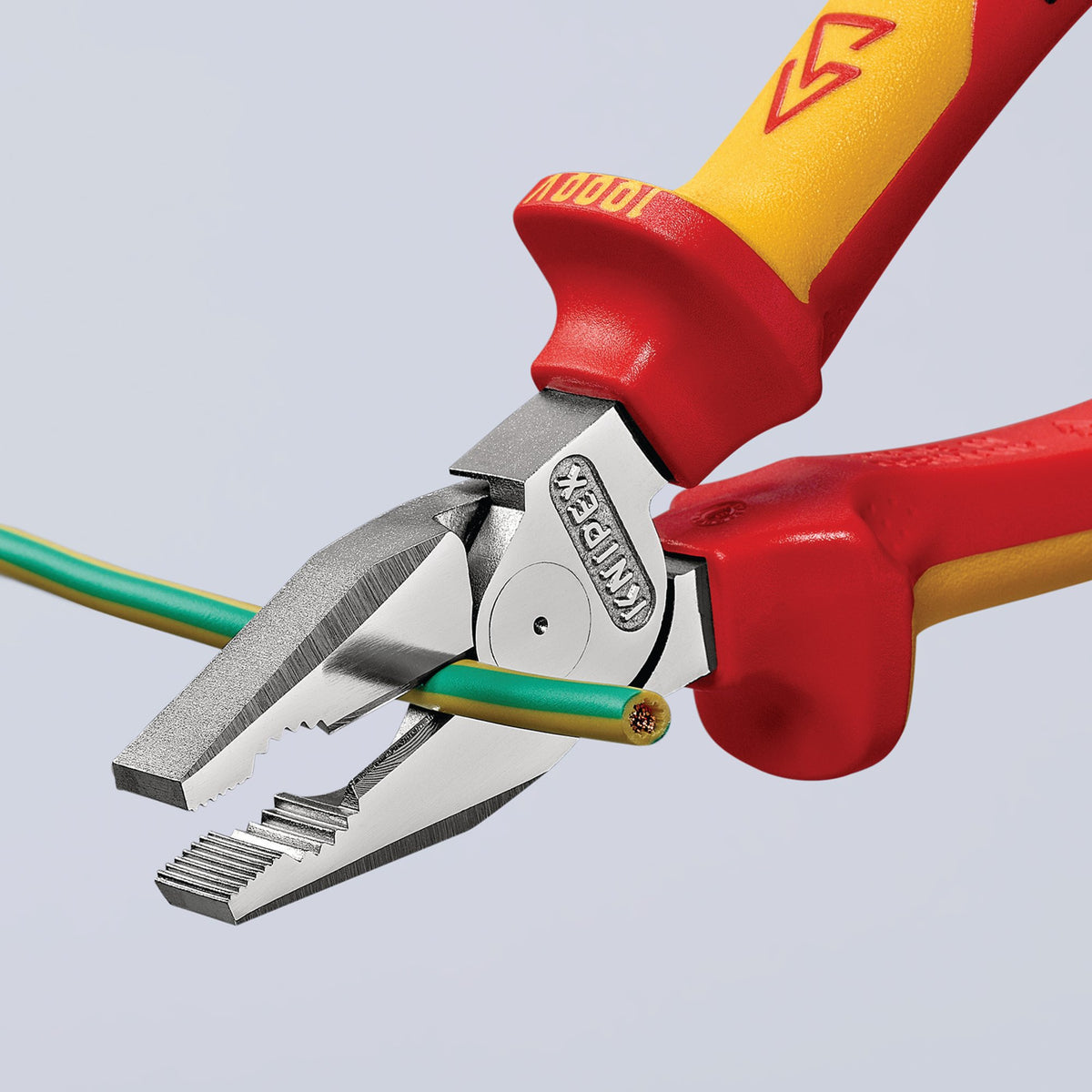 Knipex 200mm Fully Insulated High Leverage Combination Pliers : Model No.02 06 200