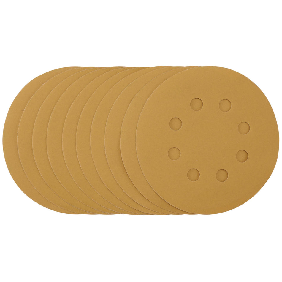 Gold Sanding Discs with Hook & Loop, 125mm, 400 Grit (Pack of 10): Model No. SDHALG125