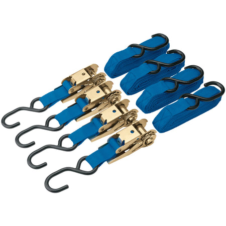 DRAPER 375kg 4 Piece Ratcheting Tie Down Strap Set : Model No.RTDSB/4