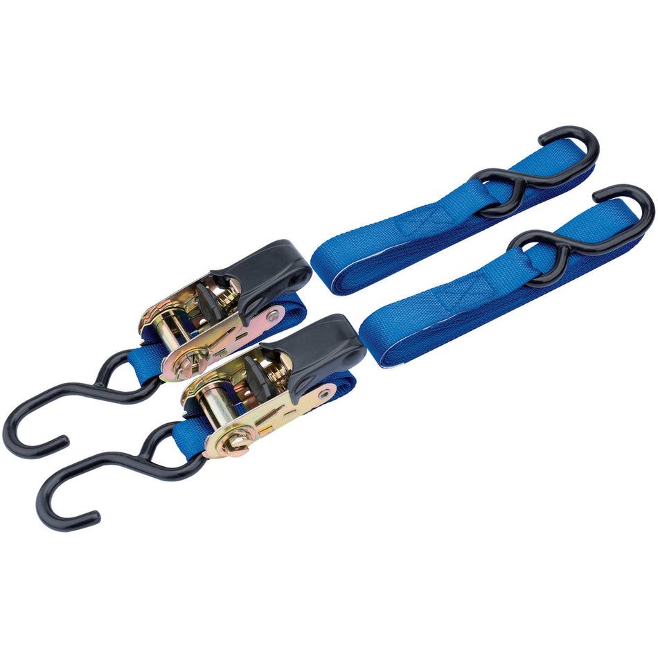 DRAPER 250kg 2 Piece Ratcheting Tie Down Straps : Model No.RTDS25B2/B