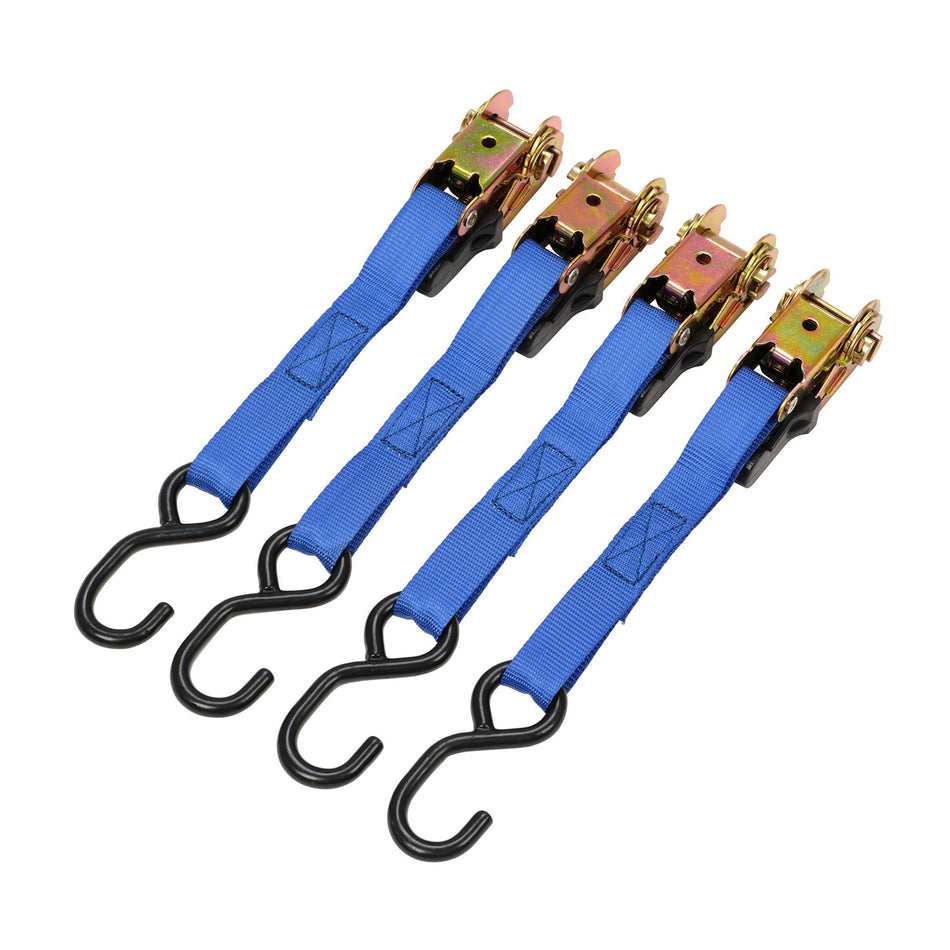 DRAPER 250kg 4 Piece Ratcheting Tie Down Straps : Model No.RTDS25B4/B