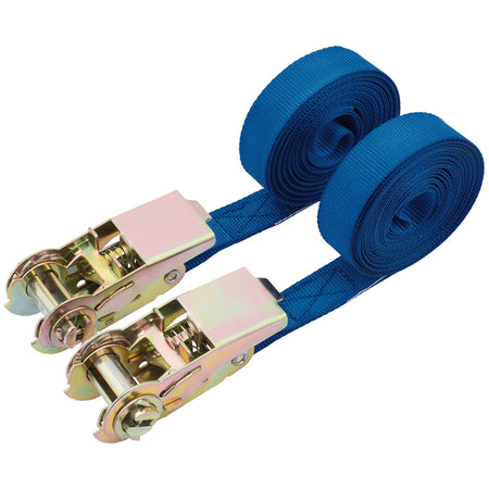 DRAPER 250kg 2 Piece Ratcheting Tie Down Strap Sets : Model No.RTDS250B2/B