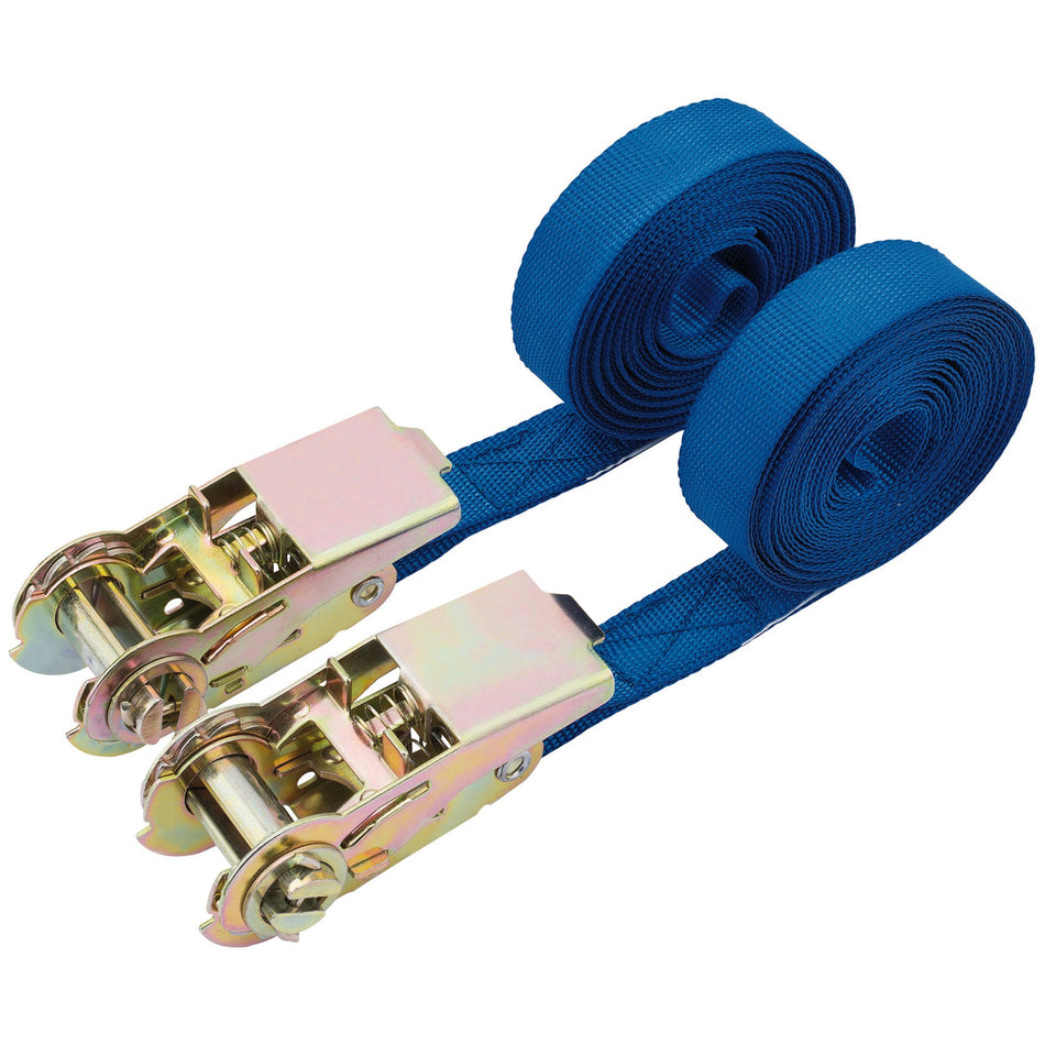 DRAPER 250kg 2 Piece Ratcheting Tie Down Strap Sets : Model No.RTDS250B2/B