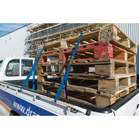 DRAPER 250kg 2 Piece Ratcheting Tie Down Strap Sets : Model No.RTDS250B2/B