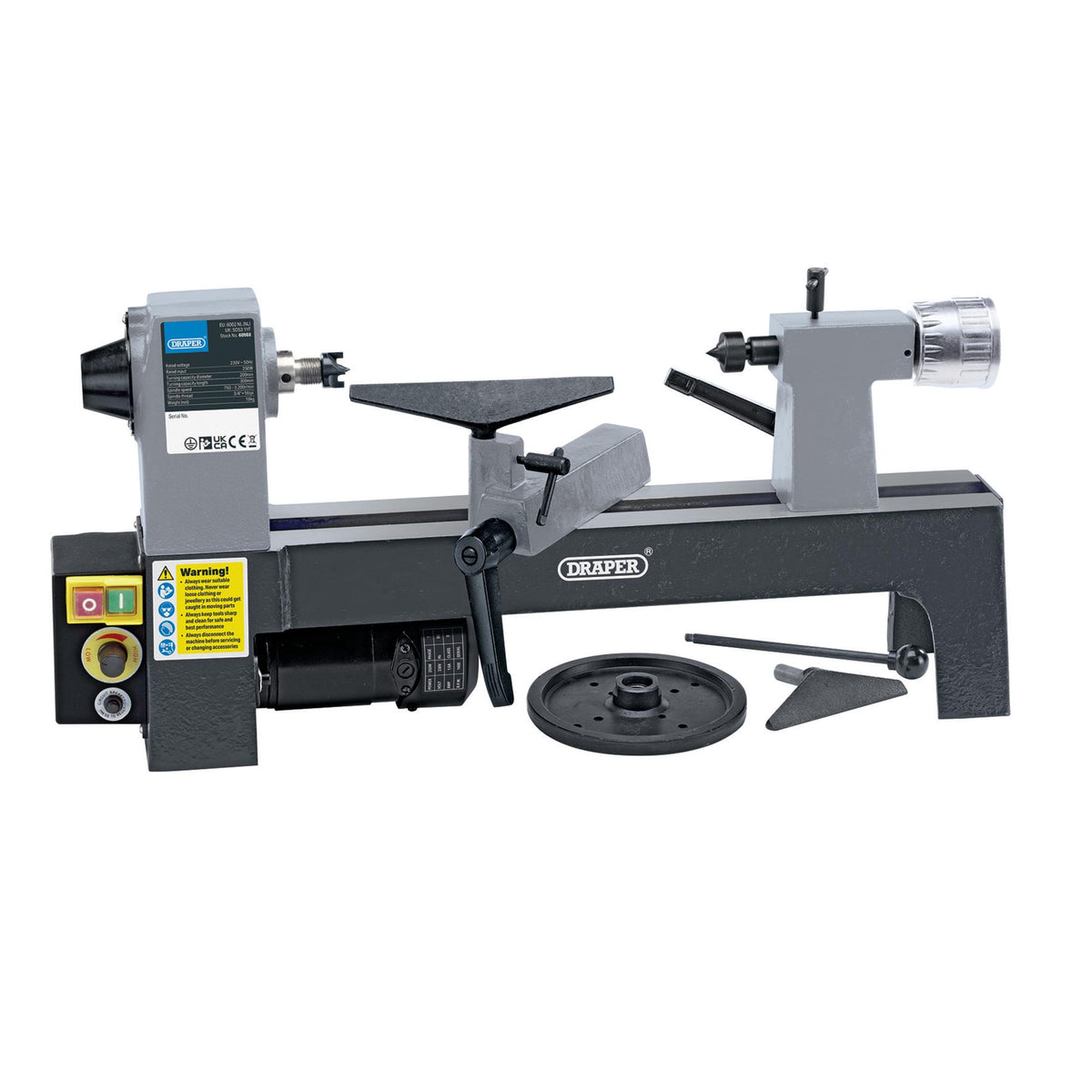 DRAPER 250W 230V Variable Speed Mini Wood Lathe : Model No.WTL330A