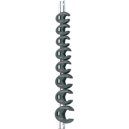 DRAPER Expert 3/8in. Square Drive 8 Piece Crow Foot Spanner Set: Model No.D-CRF8