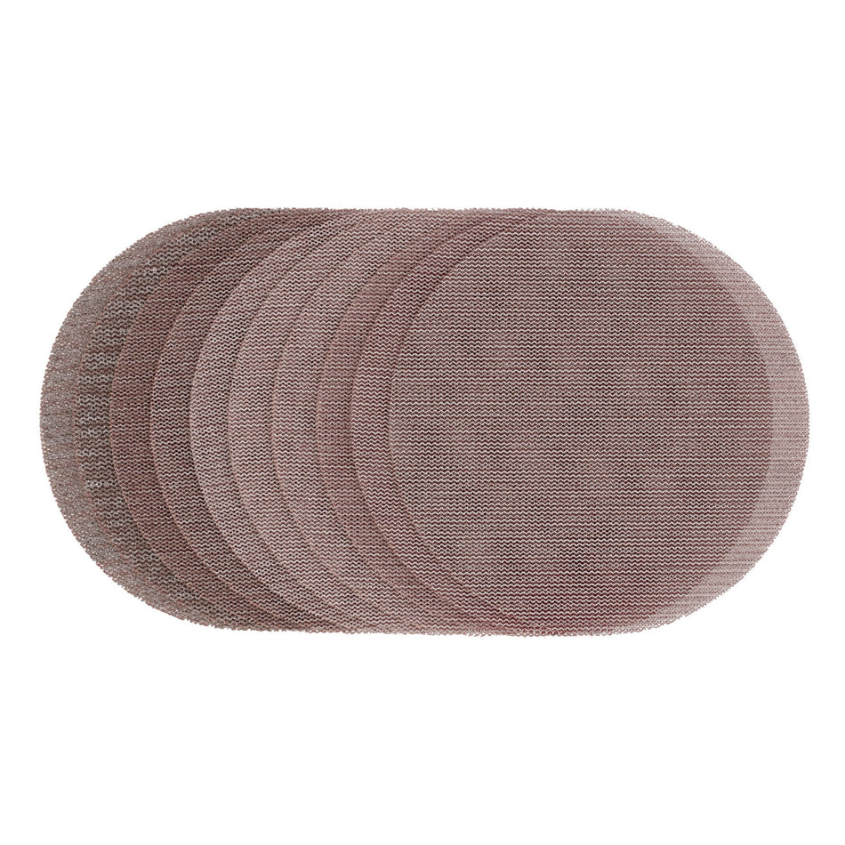 Mesh Sanding Discs, 150mm, Assorted Grit - 80G, 120G, 180G, 240G (Pack of 10): Model No. SDMSH150