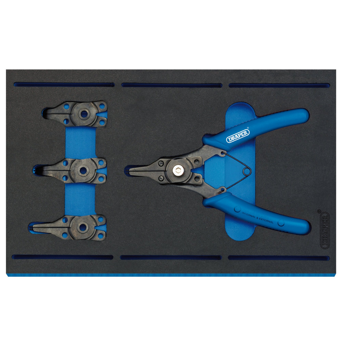 DRAPER Circlip Plier Set in 1/4 Drawer EVA Insert Tray (5 Piece): Model No. IT-EVA2