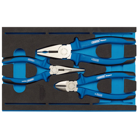 DRAPER Plier Set in 1/4 Drawer EVA Insert Tray (3 Piece): Model No. IT-EVA6