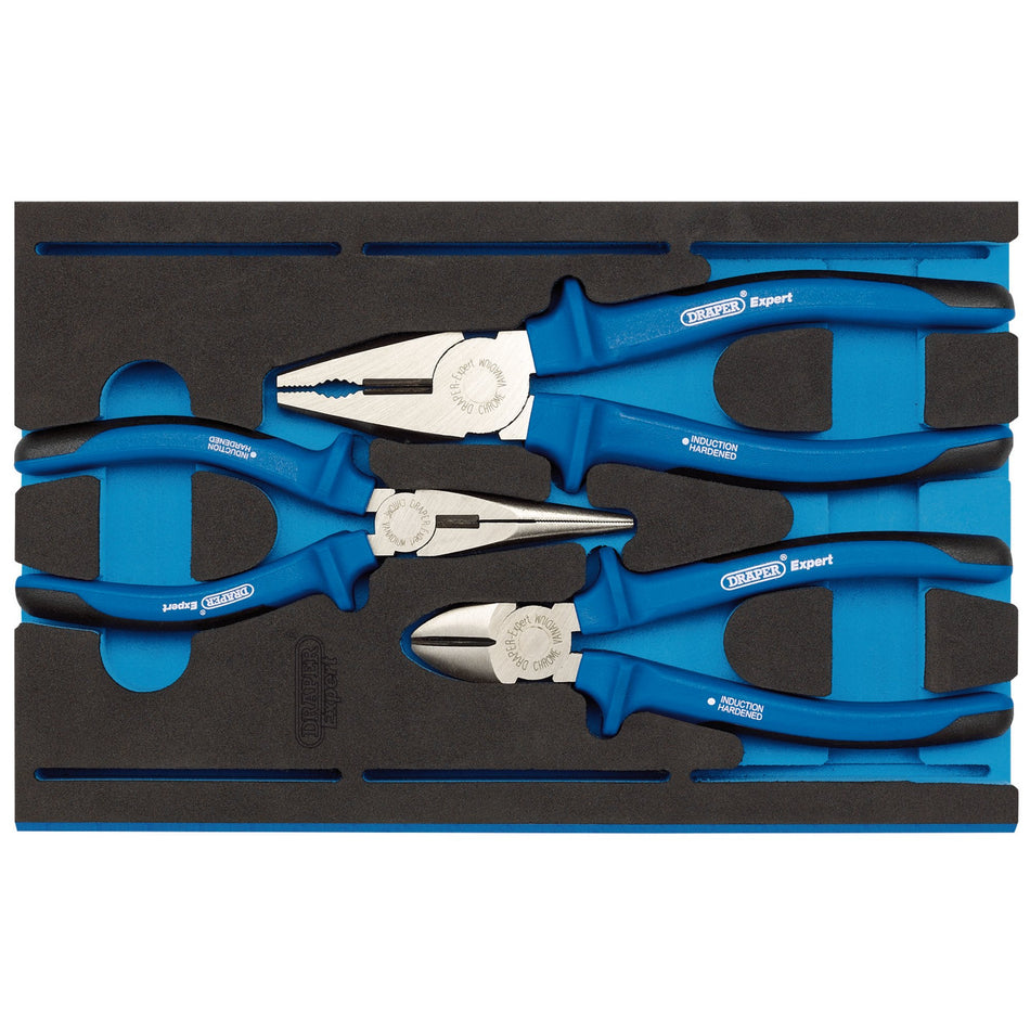 DRAPER Plier Set in 1/4 Drawer EVA Insert Tray (3 Piece): Model No. IT-EVA6