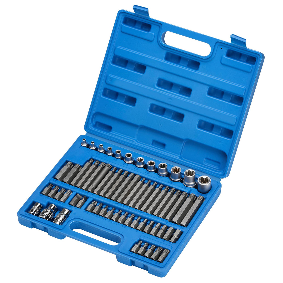 DRAPER Expert 61 Piece 3/8, 1/2" Sq. Dr. Mechanics Socket and Bit Set : Model No.MH61PRO/B