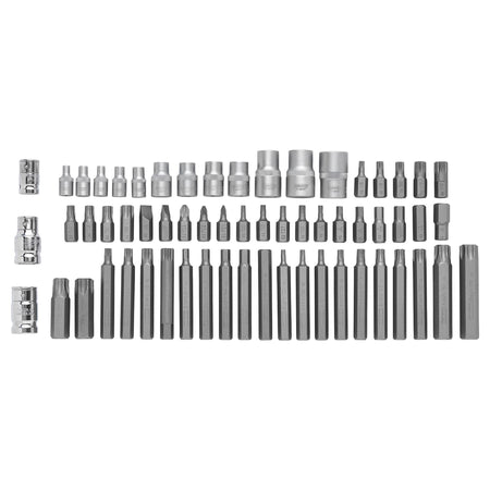 DRAPER Expert 61 Piece 3/8, 1/2" Sq. Dr. Mechanics Socket and Bit Set : Model No.MH61PRO/B
