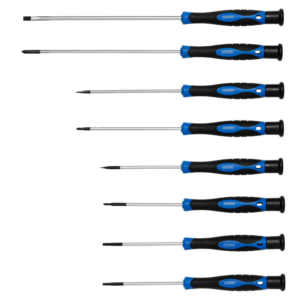 DRAPER Extra Long Precision Screwdriver Set in 1/4 Drawer EVA Insert Tray (8 Piece): Model No. IT-EVA14