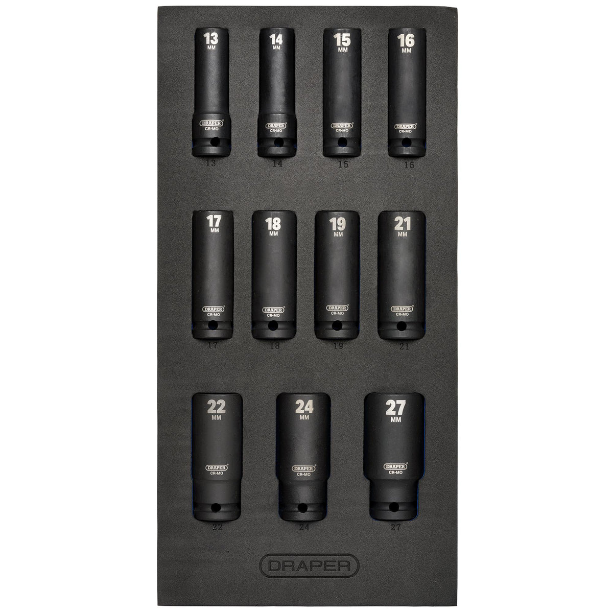 1/2" Sq. Dr. Impact Socket Set in 1/4 Drawer EVA Insert Tray (11 Piece): Model No. IT-EVA20