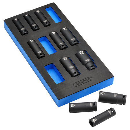 1/2" Sq. Dr. Impact Socket Set in 1/4 Drawer EVA Insert Tray (11 Piece): Model No. IT-EVA20