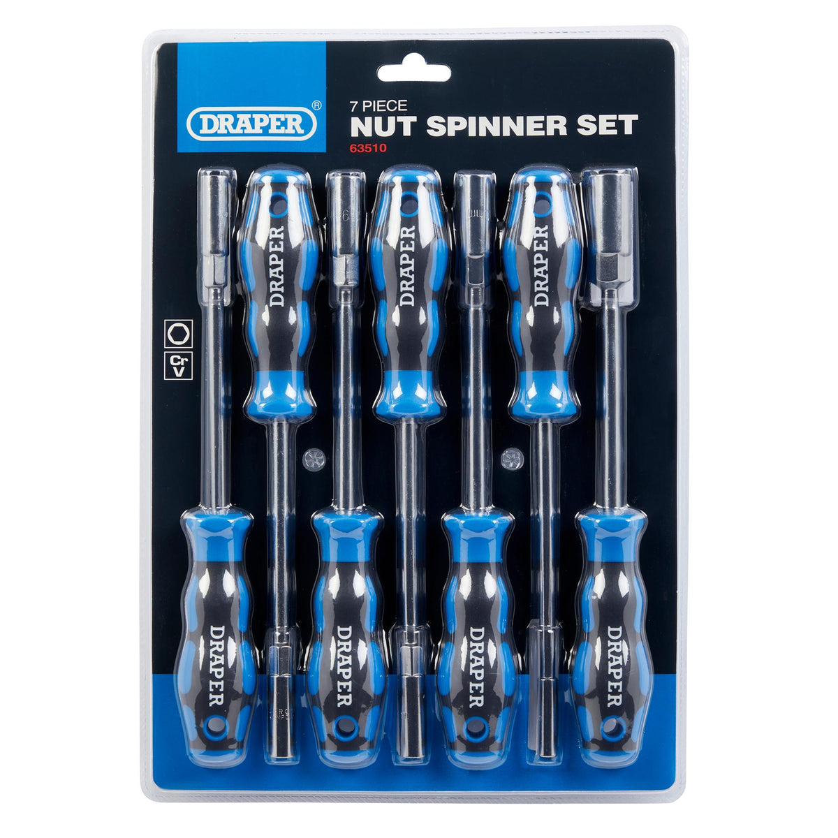DRAPER Nut Spinner Set with Soft-Grips (7 piece): Model No.865/NS/7
