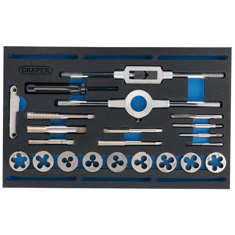 Combination Tap and Die Set - Metric and BSP in EVA Foam Insert Tray (22 Piece): Model No. IT-EVA37