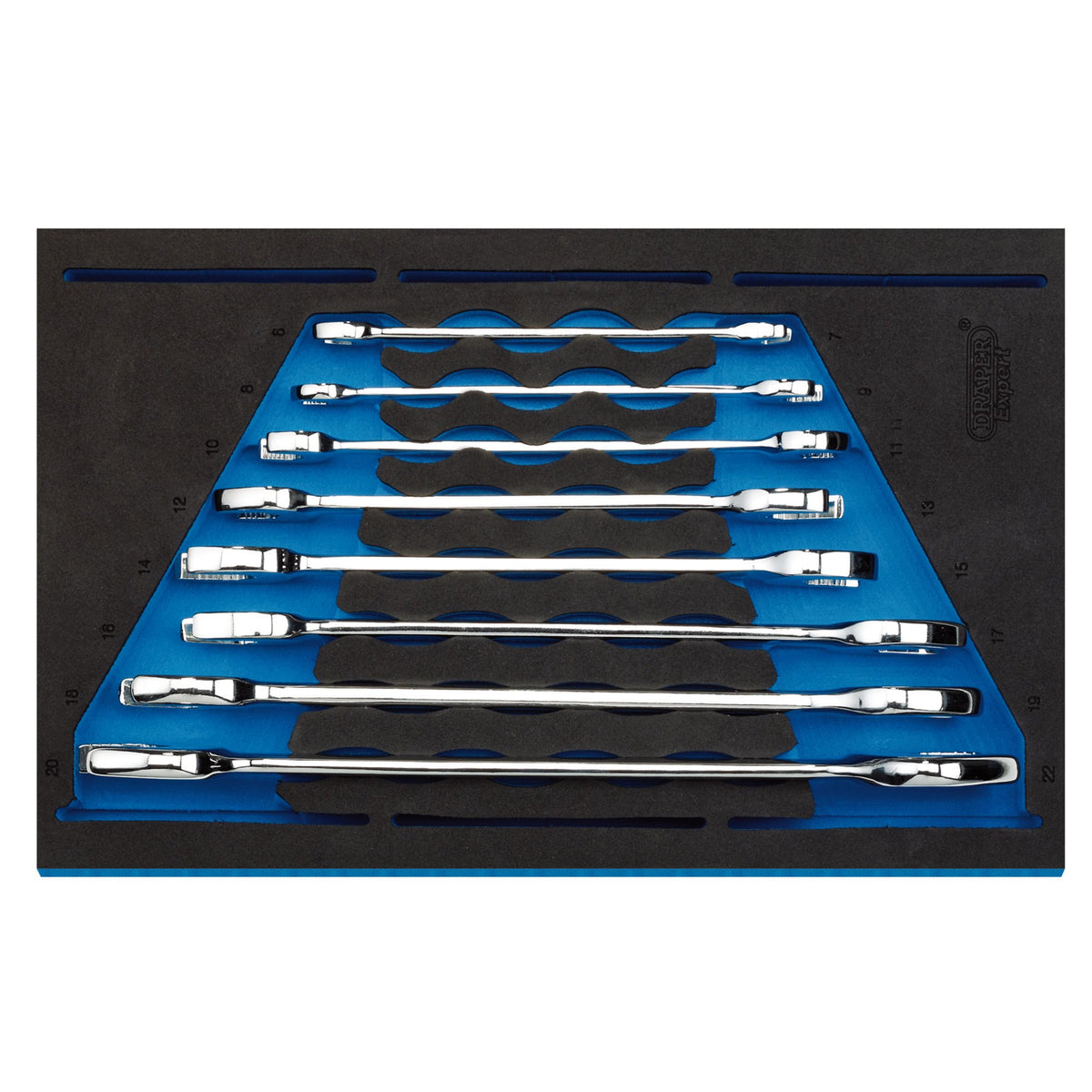 Open Ended Spanner Set in 1/4 Drawer EVA Insert Tray (8 Piece): Model No. IT-EVA41