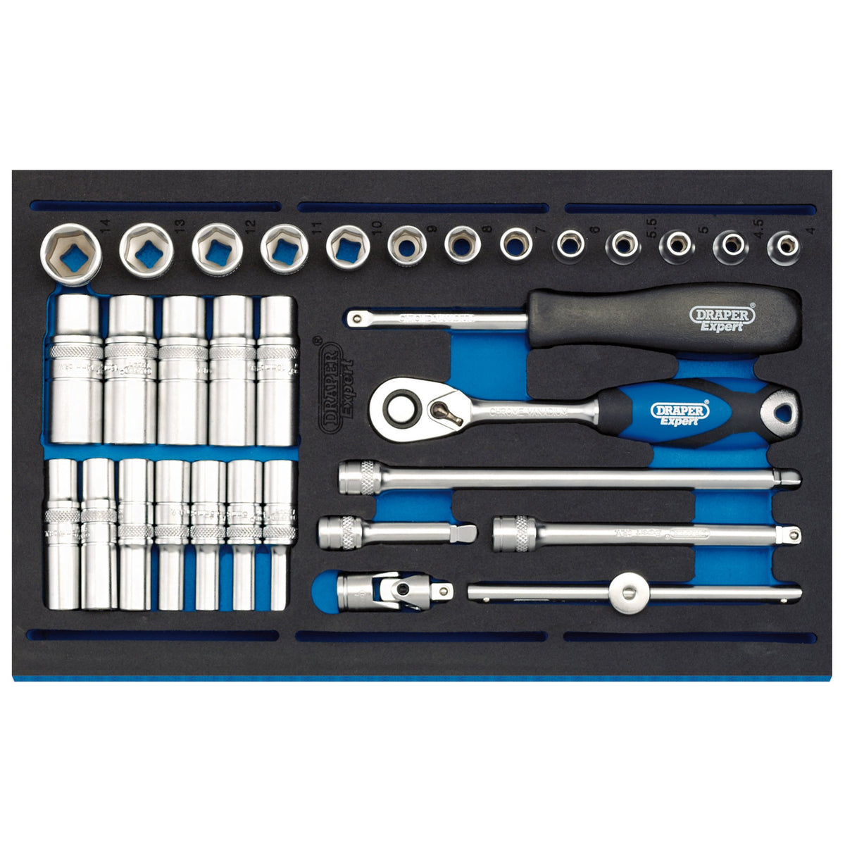1/4" Socket Set in 1/4 Drawer EVA Insert Tray (32 Piece): Model No. IT-EVA45