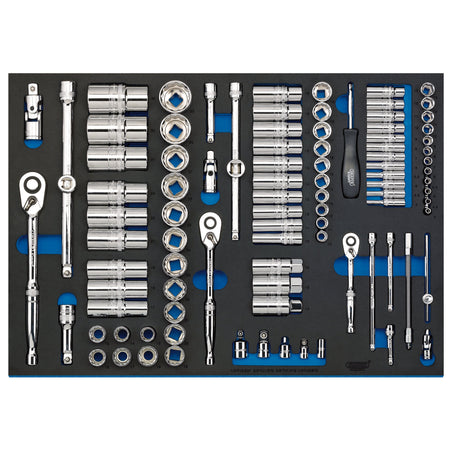 1/4", 3/8", and 1/2" Socket Set in Full Plus Drawer EVA Insert Tray (96 Piece): Model No. IT-EVA48B