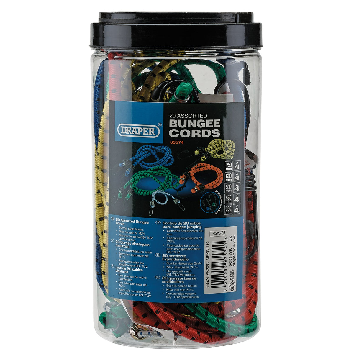 20 Assorted Elastic Straps Model. No. AB20/C
