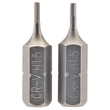 1.5mm 1/4" Hex. Hexagonal Insert Bit 25mm Long x 2: Model No. 25HX/2/B