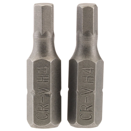 4mm 1/4" Hex. Hexagonal Insert Bit 25mm Long x 2: Model No. 25HX/2/B