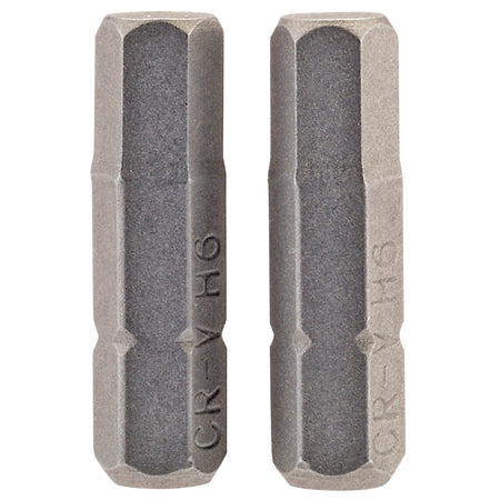 6mm 1/4" Hex. Hexagonal Insert Bit 25mm Long x 2: Model No. 25HX/2/B