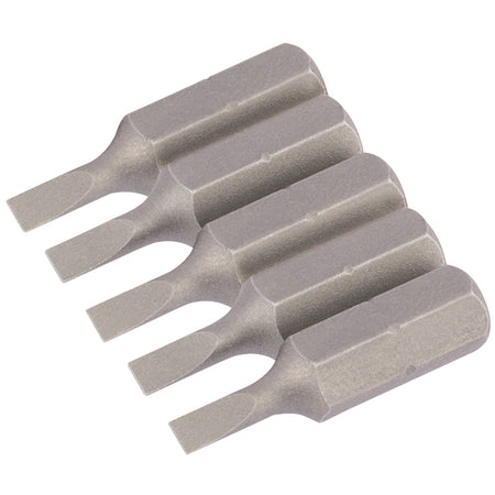 3mm 1/4" Hex. Plain Slot Insert Bit 25mm Long x 5: Model No. 25PS/5/B