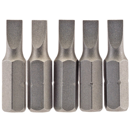 4.5 mm 1/4" Hex. Plain Slot Insert Bit 25mm Long x 5: Model No. 25PS/5/B