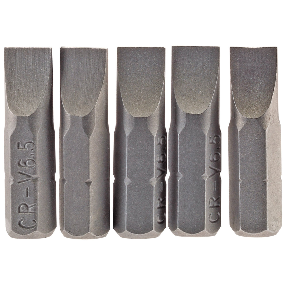 6.5mm 1/4" Hex. Plain Slot Insert Bit 25mm Long x 5: Model No. 25PS/5/B