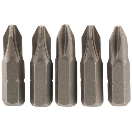 No.2 1/4" Hex. Cross Slot Insert Bit 25mm Long x 5: Model No. 25CS/5/B