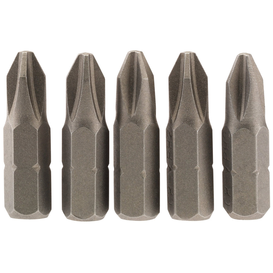 No.2 1/4" Hex. Cross Slot Insert Bit 25mm Long x 5: Model No. 25CS/5/B