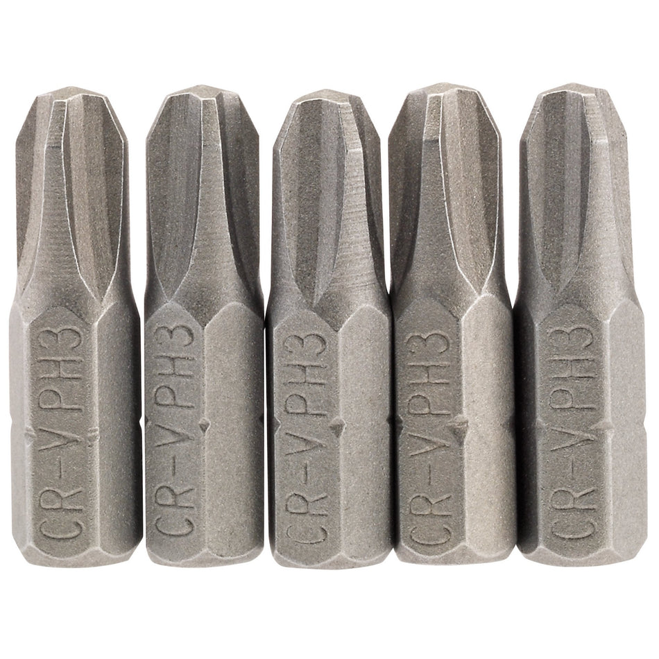 No.3 1/4" Hex. Cross Slot Insert Bit 25mm Long x 5: Model No. 25CS/5/B