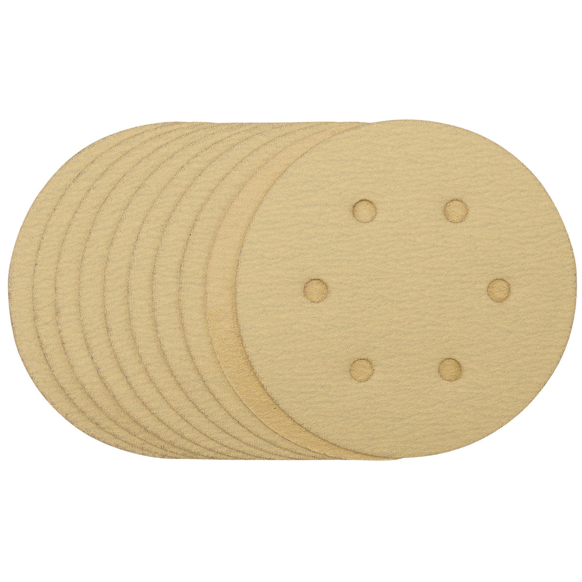 Gold Sanding Discs with Hook & Loop, 150mm, 120 Grit (Pack of 10): Model No. SDHALG150