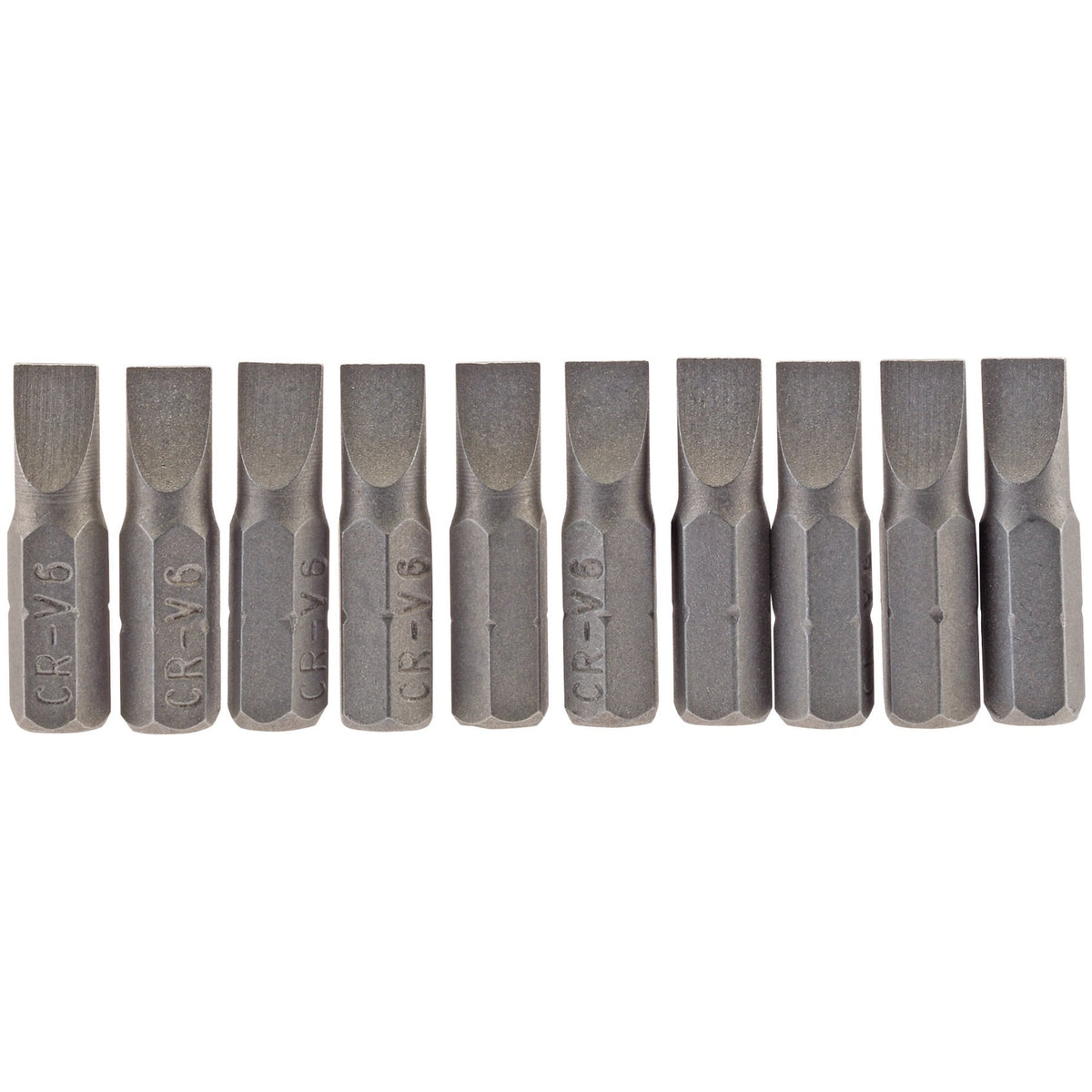 6mm 1/4" Hex. Plain Slot Insert Bit 25mm Long x 10: Model No. 25PS/10/B
