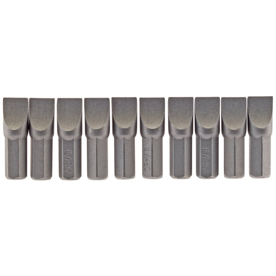 8mm 5/16"" Hex. Plain Slot Insert Bit 25mm Long x 10: Model No. 25PS/10/B