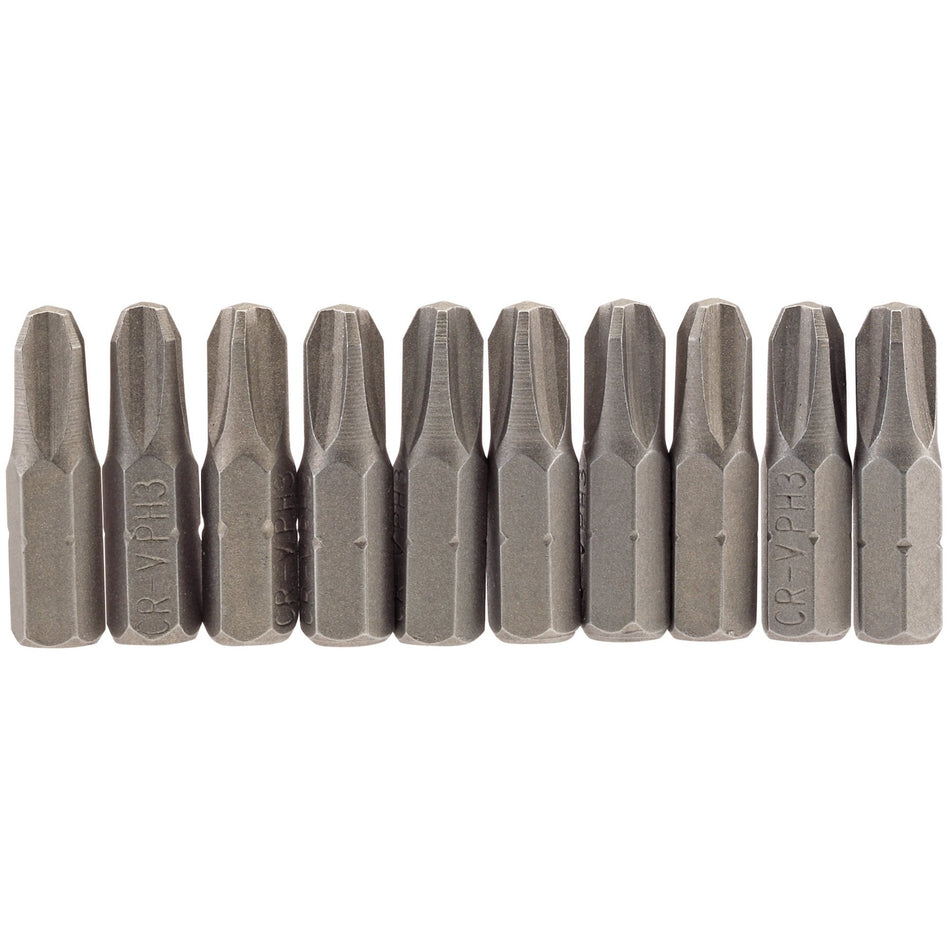 No.3 1/4" Hex. Cross Slot Insert Bit 25mm Long x 10: Model No. 25CS/10/B